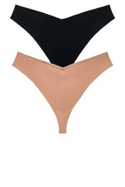 Tori Thong 2 Pack Black Roebuck