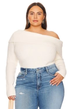 Lindsay Off Shoulder Sweater Ivory -Fashion Women's Clothing Store REMX WK3 V3