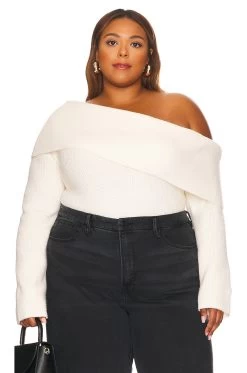 Lindsay Off Shoulder Sweater Ivory -Fashion Women's Clothing Store REMX WK3 V4