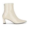 Leather Ankle Bootie Cream