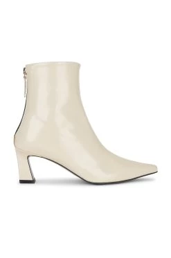 Leather Ankle Bootie Cream