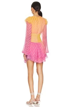 Evie Cinched Mini Dress Rainbow -Fashion Women's Clothing Store ROCS WD240 V3