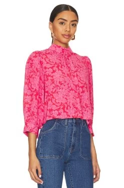 Ivy Floral Stephanie Top SCARLET -Fashion Women's Clothing Store ROLS WS134 V2