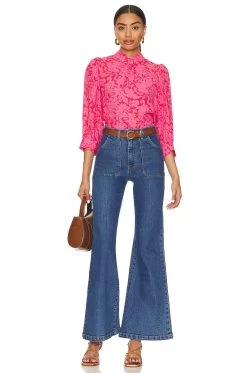 Ivy Floral Stephanie Top SCARLET -Fashion Women's Clothing Store ROLS WS134 V4