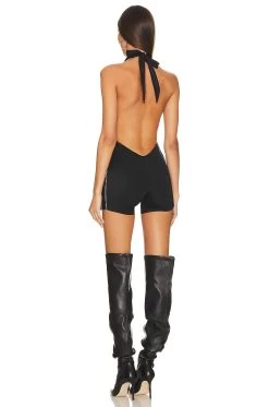 Open Seam Low Back Romper Black 8 Open Seam Low Back Romper Black -Fashion Women's Clothing Store SAMR WR1 V3