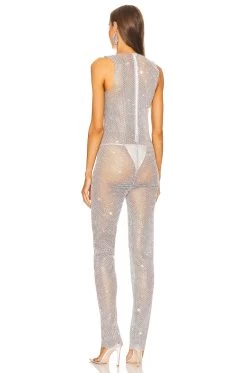 X REVOLVE Jumpsuit Silver -Fashion Women's Clothing Store SBRA WC1 V3