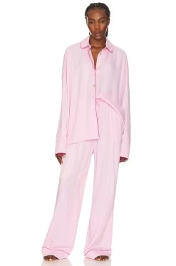 Pastelle Oversize Shirt Pink -Fashion Women's Clothing Store SEPE WI15 V4