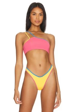 Ibiza Bikini Top Sunset Pink Colorblock