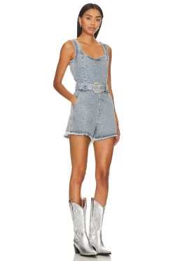 Show Me Your Mumu Spears Romper Embellished Indigo -Fashion Women's Clothing Store SHOW WR152 V2
