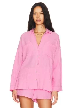 Show Me Your Mumu Weekday Button Up Bubblegum 8 Show Me Your Mumu Weekday Button Up Bubblegum -Fashion Women's Clothing Store SHOW WS452 V2