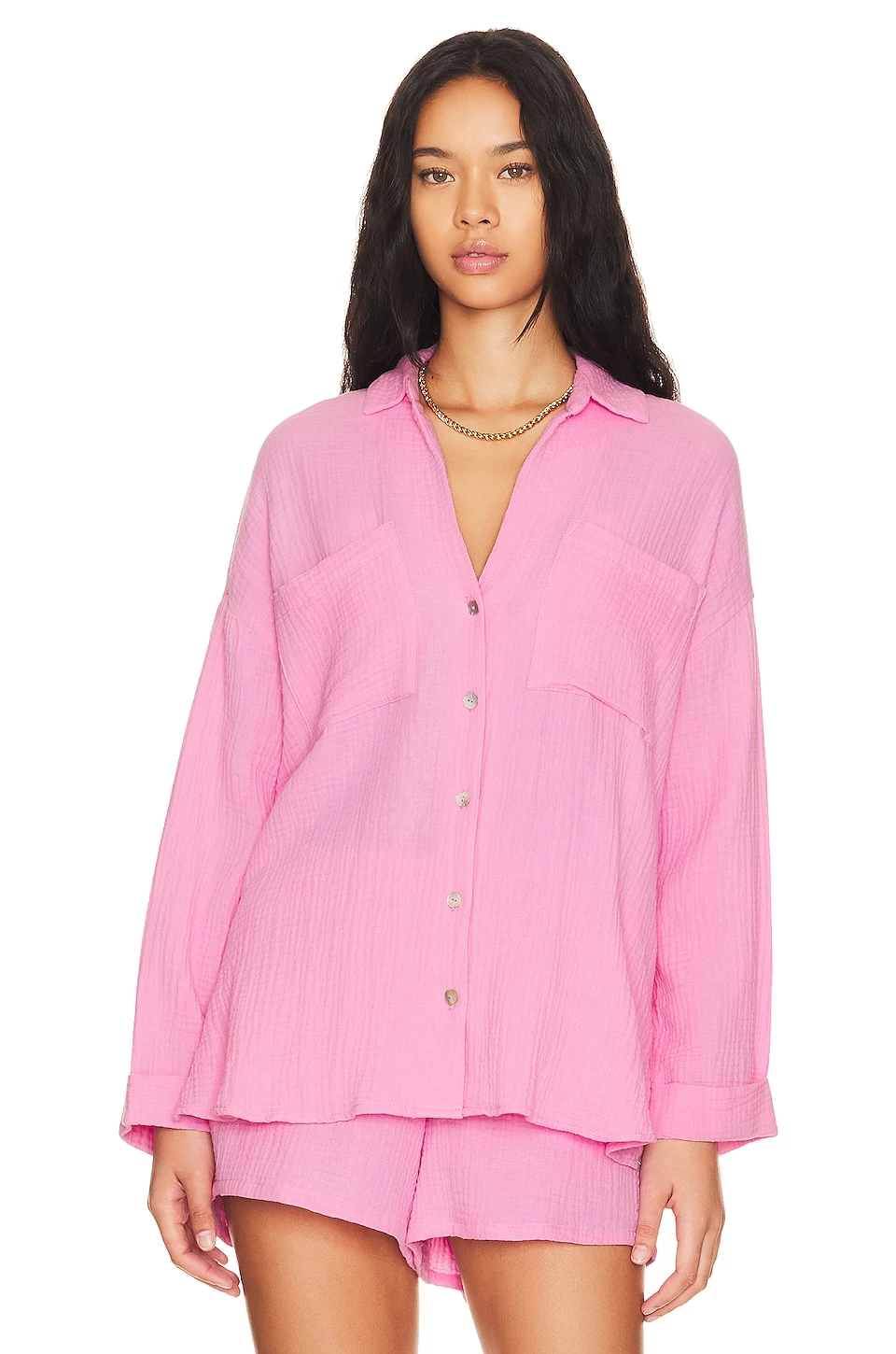 Show Me Your Mumu Weekday Button Up Bubblegum 4 Show Me Your Mumu Weekday Button Up Bubblegum - Image 2