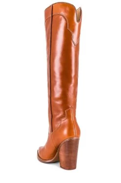 Steve Madden Lenore Boot Cognac Leather -Fashion Women's Clothing Store SMAD WZ1137 V3