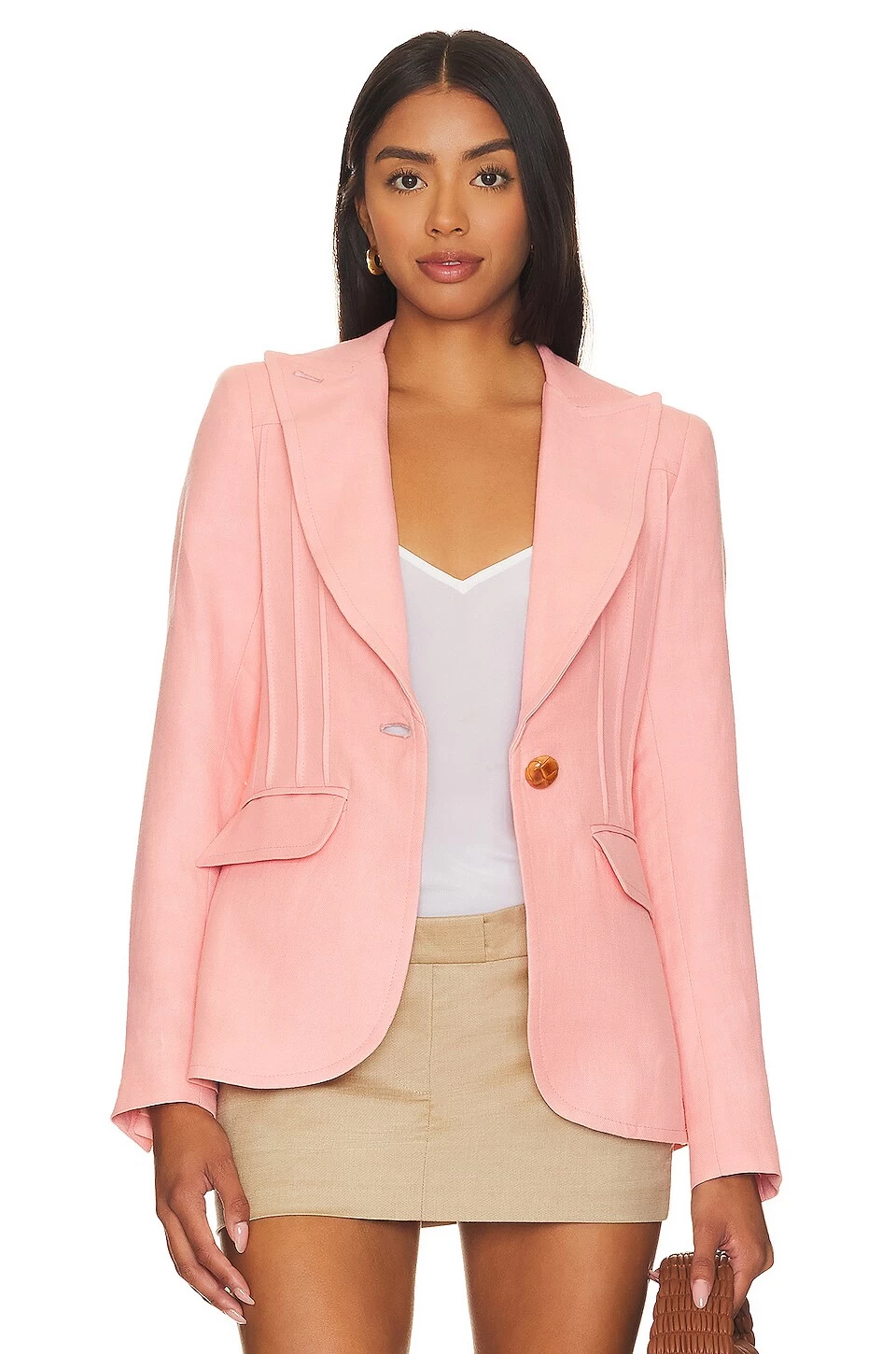 Pintuck Blazer Chalk Pink 3 Pintuck Blazer Chalk Pink