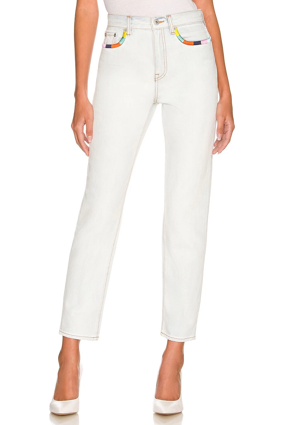 Embroidered Straight Leg Denim Light Blue 3 Embroidered Straight Leg Denim Light Blue