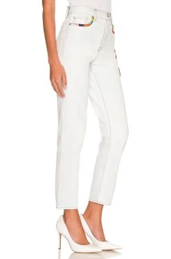 Embroidered Straight Leg Denim Light Blue 7 Embroidered Straight Leg Denim Light Blue -Fashion Women's Clothing Store SOMR WJ4 V2