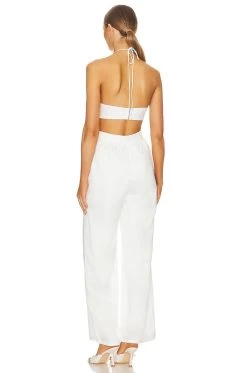 Julia Halter Jumpsuit White 7 Julia Halter Jumpsuit White -Fashion Women's Clothing Store SPDW WC203 V3