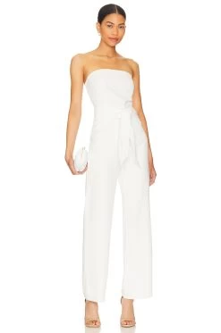 Jordan Tie Waist Jumpsuit White -Fashion Women's Clothing Store SPDW WC212 V1 1
