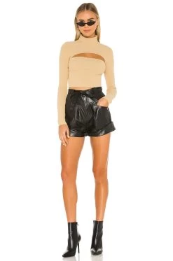 Tasha Cut Out Sweater Toast 8 Tasha Cut Out Sweater Toast -Fashion Women's Clothing Store SPDW WK108 V4