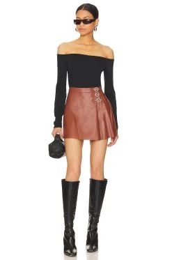 Jasmine Buckled Skirt Brown 11 Jasmine Buckled Skirt Brown -Fashion Women's Clothing Store SPDW WQ333 V4