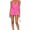 Austin Deep V Romper Pink 1 Austin Deep V Romper Pink -Fashion Women's Clothing Store SPDW WR252 V1