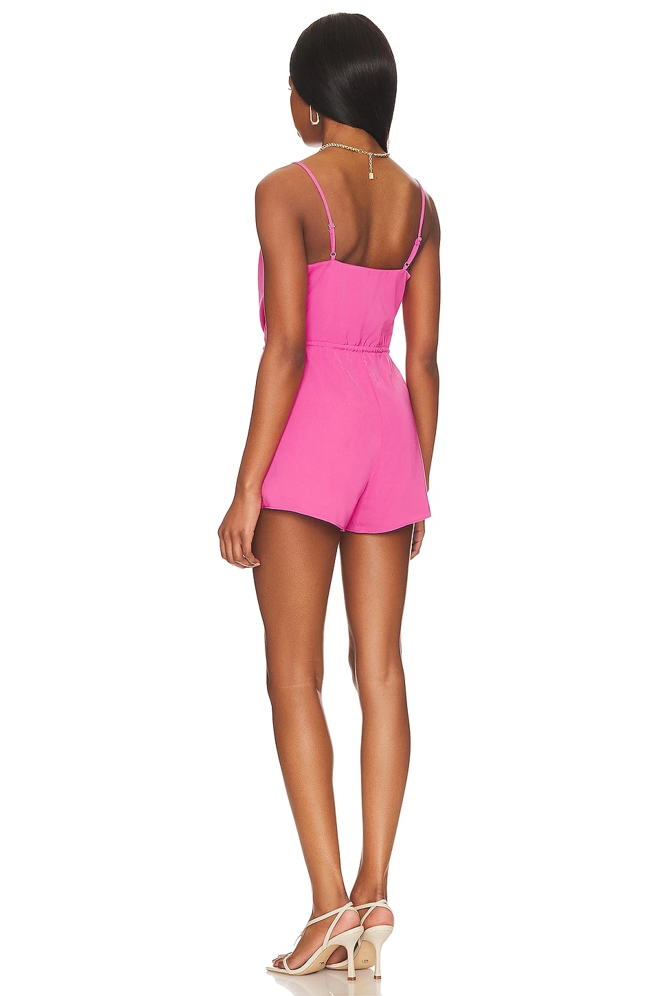 Austin Deep V Romper Pink 5 Austin Deep V Romper Pink - Image 3