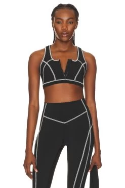 Spiritual Gangster Vera Zip Front Bra Black