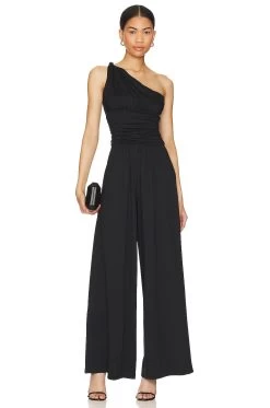 One Shoulder Twist Jumpsuit Black