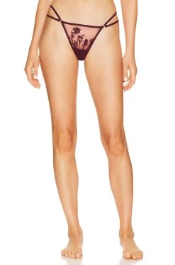 Mullberry Embroidered Thong Black -Fashion Women's Clothing Store TIRR WI214 V1