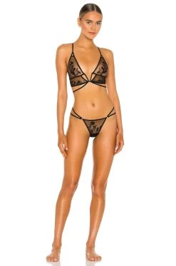 Mullberry Embroidered Thong Black -Fashion Women's Clothing Store TIRR WI93 V3