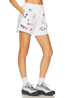 Somebody Loves You Sweat Shorts White 8 Somebody Loves You Sweat Shorts White -Fashion Women's Clothing Store TMAY WF5 V2