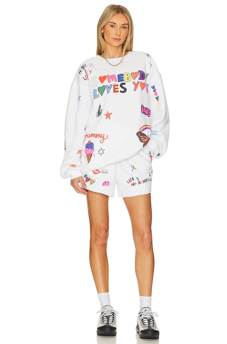 Somebody Loves You Sweat Shorts White 7 Somebody Loves You Sweat Shorts White - Image 5