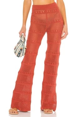 Hayden Crochet Pant Blood Orange