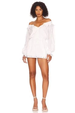 Brianna Embroidered Romper White -Fashion Women's Clothing Store TULA WR144 V2
