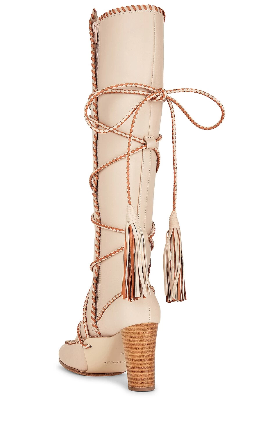 ULLA JOHNSON Atlas Moccasin High Heel Boot Chalk 5 ULLA JOHNSON Atlas Moccasin High Heel Boot Chalk - Image 3