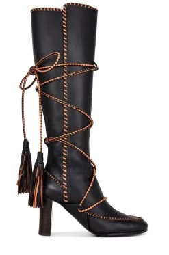 ULLA JOHNSON Atlas Moccasin High Heel Boot Chalk 14 ULLA JOHNSON Atlas Moccasin High Heel Boot Chalk -Fashion Women's Clothing Store ULLA WZ50 V1