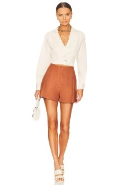 Veronica Beard GABLES ショートパンツ Golden Brown 9 Veronica Beard GABLES ショートパンツ Golden Brown -Fashion Women's Clothing Store VBRD WF21 V4