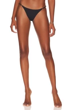 Flora Detail Cheeky Bikini Bottom Firenze Black