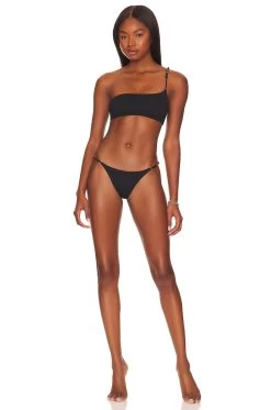 Flora Detail Cheeky Bikini Bottom Firenze Black -Fashion Women's Clothing Store VIXS WX1141 V4