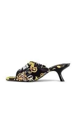 Versace Jeans Couture Fiona Heel Black & Gold -Fashion Women's Clothing Store VJEA WZ6 V5