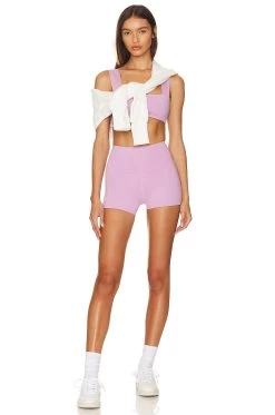 LoungeWell Calla Sports Bra Violet Tulle Heather -Fashion Women's Clothing Store WBEI WI26 V4