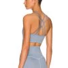 LoungeWell Bryce Sports Bra Steel Blue Heather -Fashion Women's Clothing Store WBEI WI6 V1