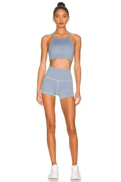 LoungeWell Bryce Sports Bra Steel Blue Heather 11 LoungeWell Bryce Sports Bra Steel Blue Heather -Fashion Women's Clothing Store WBEI WI6 V5