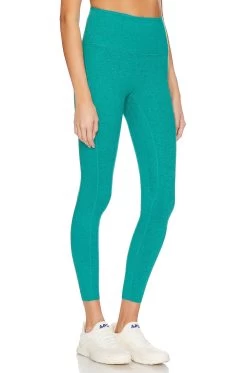 LoungeWell Ashe 7/8 Legging Lake Teal Heather -Fashion Women's Clothing Store WBEI WP21 V2