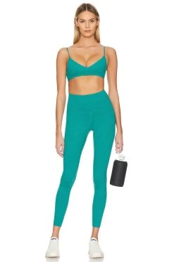 LoungeWell Ashe 7/8 Legging Lake Teal Heather -Fashion Women's Clothing Store WBEI WP21 V4