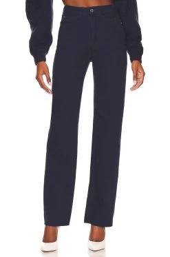 Distressed High Rise Dad French Navy