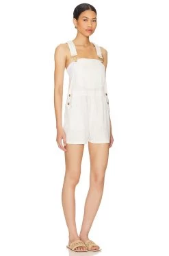 Basic Short Overall White -Fashion Women's Clothing Store WWWR WR40 V2