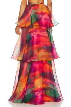 Faari Maxi Skirt Aquarelle Print 8 Faari Maxi Skirt Aquarelle Print -Fashion Women's Clothing Store YAUR WQ6 V3