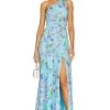 Marta Maxi Dress Love Field Blue -Fashion Women's Clothing Store YUMI WD529 V1