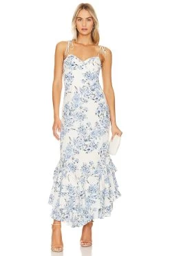 Baxter Maxi Dress New Day Blue -Fashion Women's Clothing Store YUMI WD575 V1