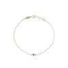 14K Gold Tiny Evil Eye With Diamonds Bracelet Gold 2 14K Gold Tiny Evil Eye With Diamonds Bracelet Gold -Fashion Women's Clothing Store ZOER WL26 V1